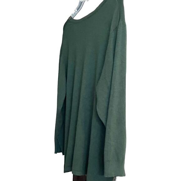 ADRIENNE VITTADINI LONG SLV PULL-OVER VELOUR SWEATER/TOP, WOMEN, 3X-GREEN SILVER - Picture 5 of 11